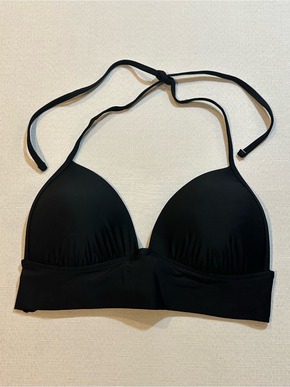 Aerie Black Padded Wrap Halter Bikini Top M
